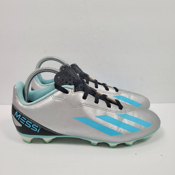 Adidas X Crazyfast MESSI.4 Men's Silver Blue Cleats IE4071 US Size 5 - Picture 1 of 8